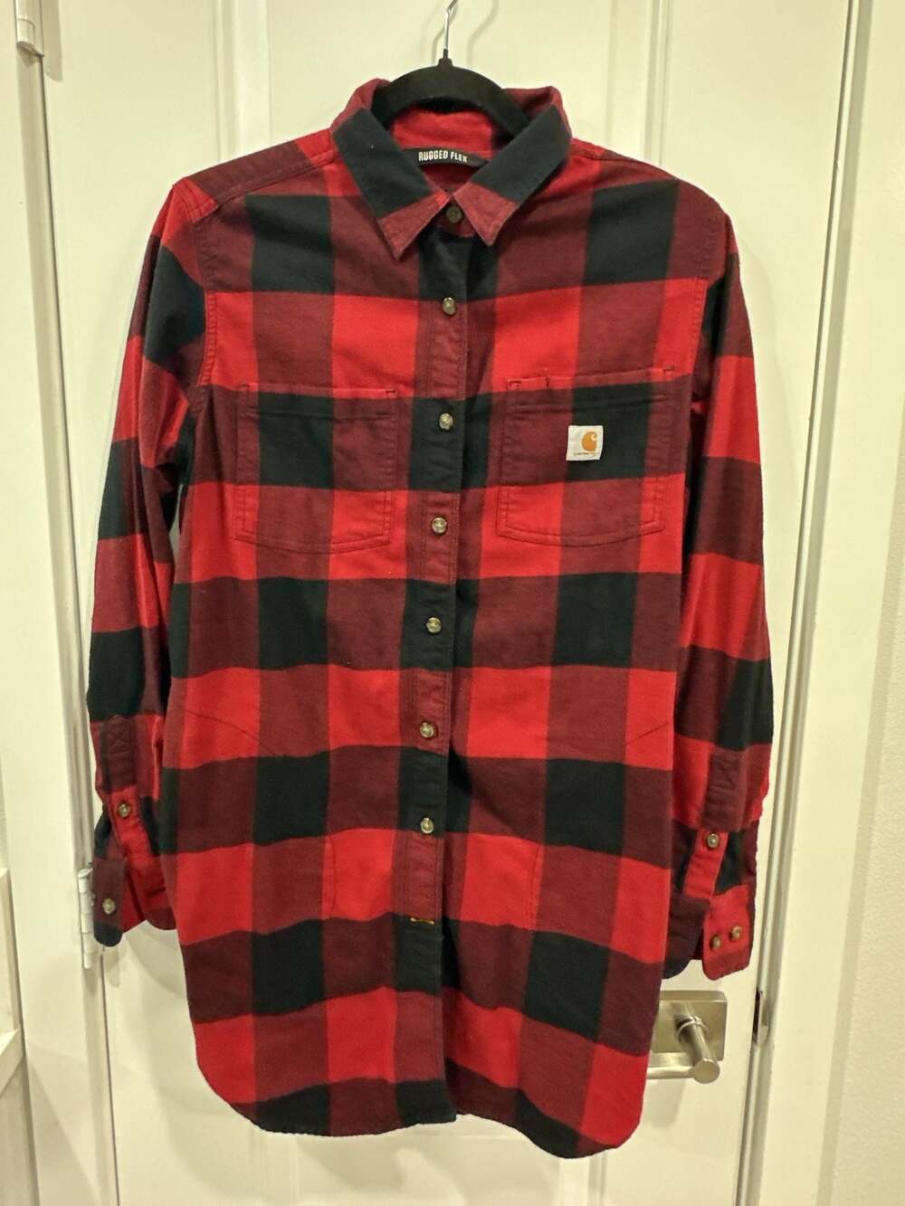 Carhartt Women's Rugged Flex Relaxed Fit Flannel Long-Sleeve Plaid Tunic